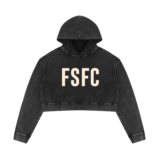 Women’s Mineral Washed Crop Hoodie