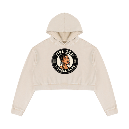 Women’s Mineral Washed Crop Hoodie