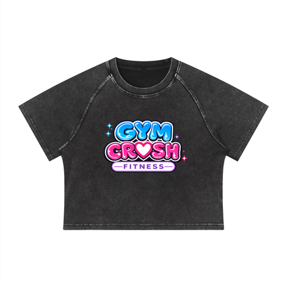 Women's Mineral Wash Raglan Crop T-Shirt