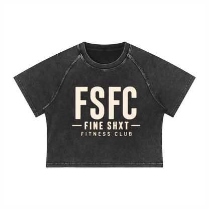 Women's Mineral Wash Raglan Crop T-Shirt