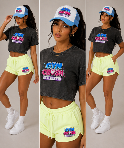 Women's Mineral Wash Raglan Crop T-Shirt